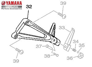 SUPORTE DO ESTRIBO TRASEIRO ESQUERDO PARA YZF-R3 E MT-03 ORIGINAL YAMAHA