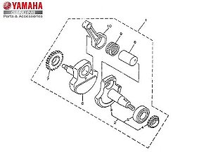 VIRABREQUIM COMPLETO PARA YBR125 2006 a 2008 E YBR125 FACTOR 2009 a 2016 ORIGINAL YAMAHA (*CONSULTAR ESTOQUE E PRAZO DE ENTREGA*)