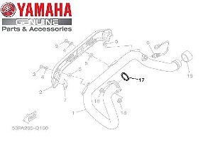 GAXETA ( ANEL ) DO TUBO DE ESCAP PARA TÉNÉRÉ 250 2015 EM DIANTE/ FAZER 250 ORIGINAL YAMAHA