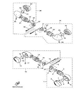 COXIM OU AMORTIZADOR  DO PISCA PARA FZ25 2018 ATE 2021 NOVA FAZER 250 ABS ORIGINAL YAMAHA (CONSULTAR PRAZO DE ENTREGA E ESTOQUE)