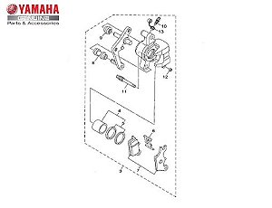 PINÇA DE FREIO COMPLETA (DIREITA) YAMAHA FACTOR 150 E FACTOR 125 BLUE FLEX ORIGINAL