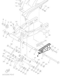 GUIA DESLIZANTE DA CORRENTE OU VEDADOR PROTETOR FAZER 250 2017 ORIGINAL YAMAHA