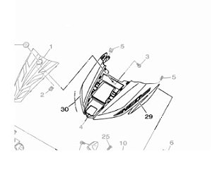 Graficos carenagem da Neo 125 2020 branco -Direito e Esquerdo --Original Yamaha
