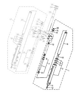 GARFO DIANTEIRO ESQUERDO PARA AEROX 2026- ORIGINAL YAMAHA