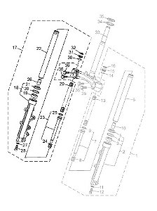 GARFO DIANTEIRO DIREITO PARA AEROX 2026- ORIGINAL YAMAHA