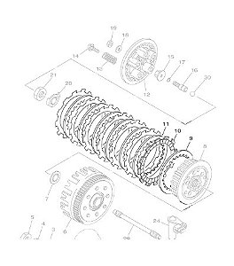 DISCO DE EMBREAGEM E SEPARADORES DA DRAG STAR 650 2004-ORIGINAL YAMAHA