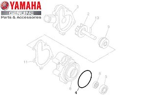 ANEL DE VEDAÇÃO DA BOMBA DA AGUA XT660R ORIGINAL YAMAHA (CONSULTAR PRAZO DE ENTREGA E ESTOQUE)