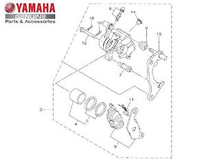 PINÇA DO FREIO TRASEIRO CONJUNTO PARA NMAX 160 ATÉ 2020 ORIGINAL YAMAHA