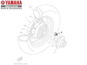 AMORTIZADOR DO CUBO DA RODA TRASEIRA PARA XVS DRAGSTAR 650 DE 1997 A 2008 ORIGINAL YAMAHA