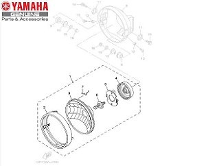 BLOCO DO FAROL DIANTEIRO CONJUNTO PARA YBR125 FACTOR ORIGINAL YAMAHA