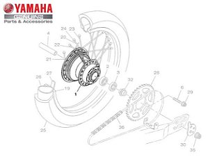 CUBO DA RODA TRASEIRA PARA XTZ150 CROSSER ORIGINAL YAMAHA