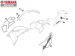 GRAFICOS E EMBLEMAS DA TOMADA DE AR E CARENAGEM DO TANQUE DA NOVA LANDER ABS 2020 E 2021 ORIGINAL YAMAHA