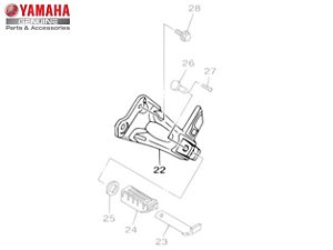 SUPORTE DO ESTRIBO TRASEIRO ESQUERDO DA CRYPTON 115 2010 A 2016 ORIGINAL YAMAHA