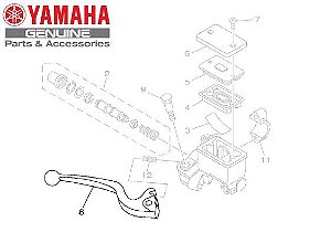 ALAVANCA DIREITA OU MANETE DE FREIO PARA YBR125 FACTOR FREIO DISCO 2009 A 2013 ORIGINAL YAMAHA