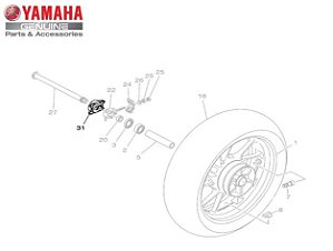 TAMPA DO EIXO DE RODA TRASEIRA PARA MT-07 ORIGINAL YAMAHA