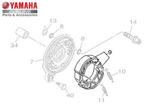 KIT SAPATA DE FREIO TRASEIRA PARA CRYPTON 115 ORIGINAL YAMAHA