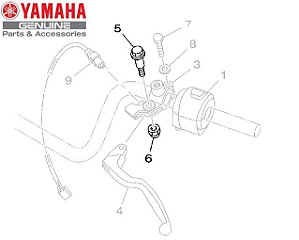 PARAFUSO E PORCA DO MANETE DE EMBREAGEM PARA YS150 FAZER E YBR150 FACTOR ORIGINAL YAMAHA