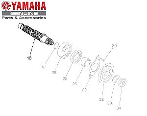 EIXO SECUNDARIO DO CAMBIO PARA XT660R E XT660Z TÉNÉRÉ ORIGINAL YAMAHA