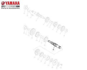 EIXO SECUNDARIO OU EIXO DO PINHAO PARA YBR125 E XTZ125 ATÉ 2007 ORIGINAL YAMAHA