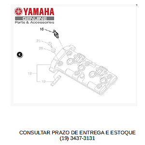 VELA DE IGNICAO (NGK CR9EK) PARA YZF-R1 E FZ6 ORIGINAL YAMAHA (CONSULTAR ESTOQUE E PRAZO DE ENTREGA)