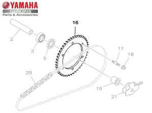 COROA DA RODA TRASEIRA PARA XTZ250 TÉNÉRÉ E XTZ250 LANDER ATE 2019 ORIGINAL YAMAHA