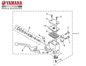 CILINDRO MESTRE DIANTEIRO COMPLETO PARA YBR125 FACTOR , YBR150 FACTOR E YS150 FAZER ORIGINAL YAMAHA