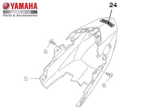 EMBLEMA YAMAHA DA TAMPA TRASEIRA DA YS150 FAZER E YBR150 FACTOR ORIGINAL YAMAHA