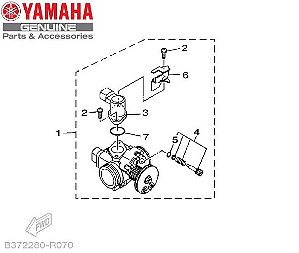 CORPO DE ACELERACAO CONJUNTO PARA YBR125 FACTOR 2017 A 2020 ORIGINAL YAMAHA