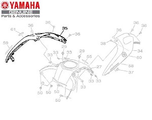 CAPA DO TANQUE LADO DIREITO PARA XTZ250 NOVA LANDER ABS 2020 E 2021 ORIGINAL YAMAHA