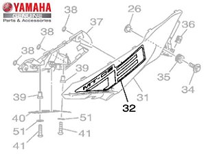 ADESIVO DA TOMADA DE AR ESQUERDA DA MT-03 2016 E 2017 ORIGINAL YAMAHA