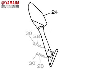 ESPELHO RETROVISOR DIREITO PARA YZF-R3 ATÉ 2019 ORIGINAL YAMAHA