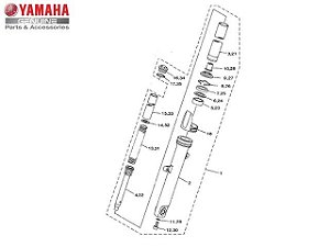 Garfo Dianteiro Esquerdo Completo Yamaha YZF R3 E MT-03 Original (CONSULTAR PRAZO DE ENTREGA E ESTOQUE)