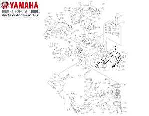 CAPA ESQUERDA DO TANQUE PARA YZF-R3 2016 A 2019 ORIGINAL YAMAHA