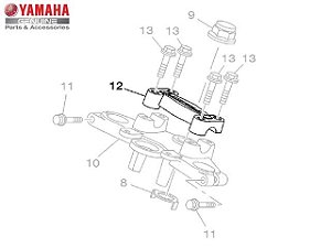 FIXADOR SUPERIOR DO GUIDÃO PARA YS150 FAZER 2016 A 2020 ORIGINAL YAMAHA