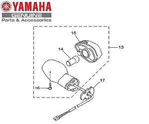 PISCA TRASEIRO DIREITO CONJUNTO (LENTE TRANSPARENTE) YS FAZER 250 2014 A 2017 ORIGINAL YAMAHA