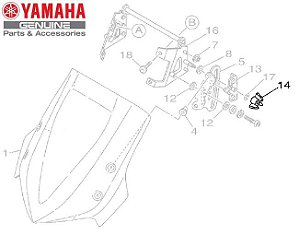 PORCA DE AJUSTE DO PARABRISA PARA XT1200Z SUPER TÉNÉRÉ 2015 A 2020 ORIGINAL YAMAHA