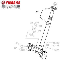 COLUNA DE DIRECAO OU SUPORTE INFERIOR DO GARFO PARA NEO 125 ORIGINAL YAMAHA