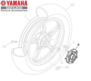 FLANGE OU EMBREAGEM DO CUBO DA RODA TRASEIRA PARA FAZER 250 E FZ25 2018 ATE 2023 ORIGINAL YAMAHA (CONSULTAR PRAZO DE ENTREGA E ESTOQUE)