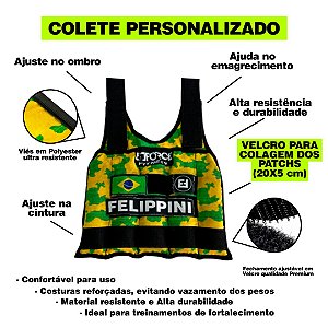 Colete de Carga 15 Kg - Linha Premium Personalização Patch