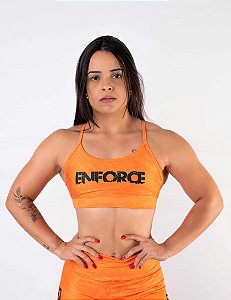 Top Alça White Orange - Enforce Fitness