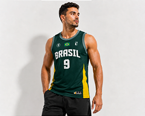 Camisa Regata Dryfit Brasil No9 Faixa Personalizado