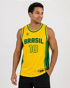 Camisa Regata Dryfit Brasil No10 Faixa Lateral