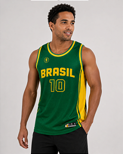 Camisa Regata Dryfit Brasil No10 Faixa Lateral