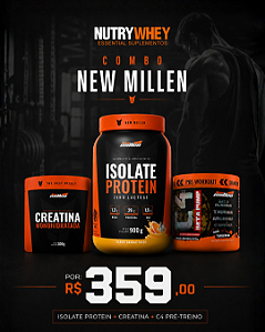 Combo Performance: Whey + Creatina + Pré-Treino | New Millen