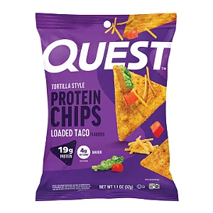 Quest Chips de proteína estilo tortilla com recheio de taco 32g | 8 unidades