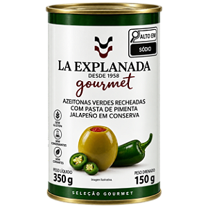 Azeitona Verde Com Jalapeño 350g/150g - La Explanada