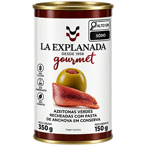 Azeitona Verde Com Anchova 350g/150g - La Explanada