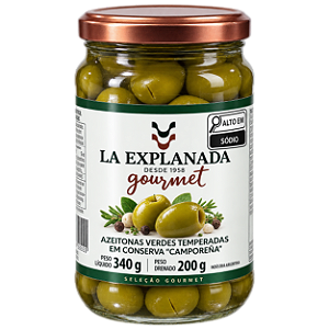 Azeitona Verde Temperada "Camporreal" 340g/200g - La Explana