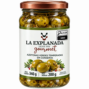 Azeitona Verde Temperada 340g/200g - La Explanada