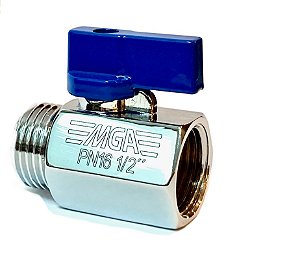 Válvula Esfera Mini Latão Forjado Cromada PN16 BSP 1/2” MGA